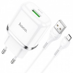 Мережева зарядка Hoco N3 set Special single QC3.0 (Micro) /white/