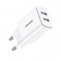 Мережева зарядка Usams T13 Dual USB /white/ CC067