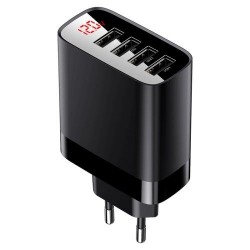 Зарядний пристрій Baseus Mirror Displav 4 USB 30w /black/