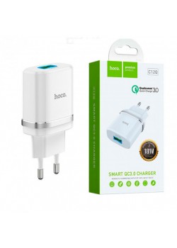 Зарядний пристрій Hoco C12Q Smart QC3.0 charger USB /white/